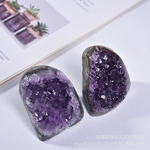 Grappe d'améthyste uruguayenne naturelle bloc d'améthyste de quartz violet profond pierre de cristal polie pour la décoration de la maison trophée de cristaux - Product Image 6