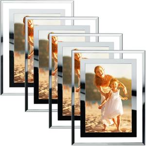 Cadre photo en verre cristal personnalisé noir 8x10 6*4 6*8 Cadre photo en verre pour affichage sur table Verticale ou horizontale - Product Image 1