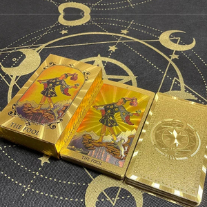 Jeu de tarot spirituel doré, édition espagnole, cartes dorées de luxe pour la divination - Product Image 2