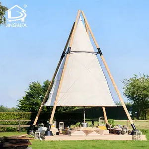 Tenda Tipi tahan air luar ruangan 2023 tenda festival pesta teepee lentera bambu kanopi dekorasi pernikahan untuk acara