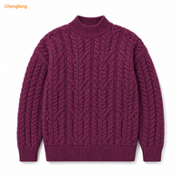 Designer Herren Pullover Retro Argyle-Muster Stehkragen Langarm Gestrickter Baumwoll-Pullover mit Individuellem Logo