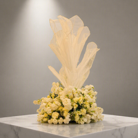 Centre de table en organza champagne ZKAI, fleurs artificielles au toucher réel, centre de table en pétales pour les événements de mariage, la décoration de table de fête