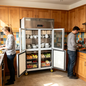 Factory Direct Commercial 4-Door <b>Kitchen</b> Refrigerator Top Glass Bottom Solid Door Upright Fridge Cool Large Capacity PST-C4C SMA - Product Image 6