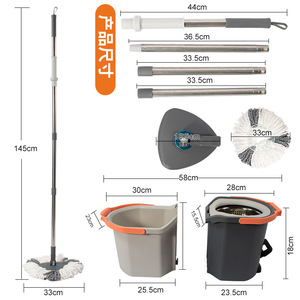 Fregona giratoria manos libres más vendida y diseño <span class=keywords><strong>de</strong></span> doble cubo desmontable con compartimento <span class=keywords><strong>de</strong></span> agua sucia separado para limpieza <span class=keywords><strong>de</strong></span> suelos - Product Image 5