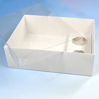 XJH 2 cavités Cupcake Box Cookie Brownie Boxes avec couvercle transparent Dessert Shooter Box pour fête d'anniversaire mariage