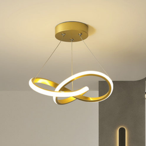 מנורת תליון LED מינימליסטית מודרנית, נברשת טבעת מעוצבת בגודל בינוני, גובה מתכוונן, עמעום, מתאימה לבית ולמשרד - Product Image 3