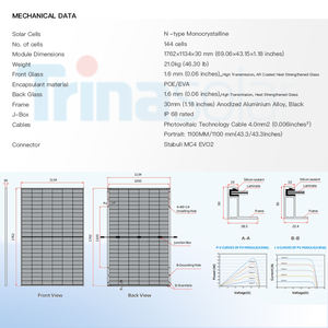 Panneau solaire Trina Solar Vertex S+ 415-445W tout noir compatible avec les onduleurs SMA/Fronius/Huawei, module <span class=keywords><strong>PV</strong></span> de niveau 1 - Product Image 3