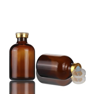 Flaconcino di vetro spesso ambrato di alta qualità da 50ml con tappo in gomma <span class=keywords><strong>per</strong></span> medicina - Product Image 5