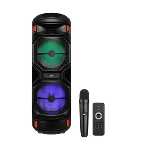 Oudiobop Haut-parleur de fête rechargeable portable de 8 pouces LED RVB 40W Son de basse sans fil USB pour la conception de chariot de karaoké de cinéma maison - Product Image 1