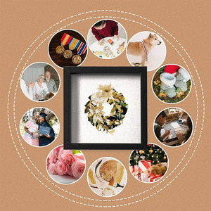 Cadre photo carré 5x5/8x8/10x10/12x12 avec plexiglas HD pour fleur, billet, souvenirs, souvenir, médaille, art - Product Image 3