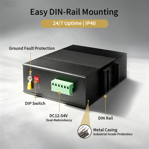 Switch Industrial Gigabit RJ45 No Administrado de 10 Puertos, 20Gbps, IP40, Anti-Sobretensión, Full-Duplex/Half-Duplex para Control de Estaciones de Tren y Túneles SH - Product Image 2