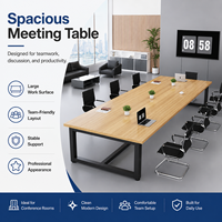 Table de Conférence Commerciale en Bambou Taipan - Design Minimaliste Rectangulaire pour Bureau, Combinaison Libre, Mobile, Formation et Négociation