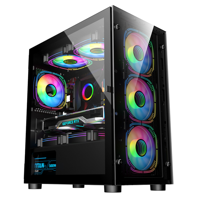 Custom ATX CPU RGB Table Glass PC Gaming Computer Cases & Full Towers Desktop Cover Case