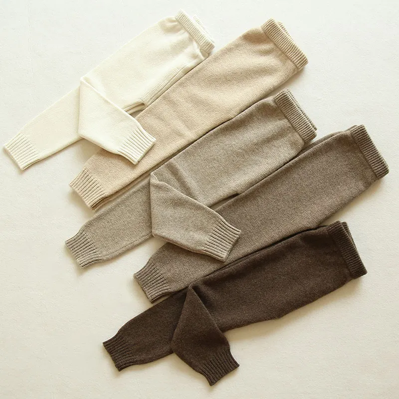 Wholesale Plain Color Toddlers Leggings Knit Baby Cashmere Pants