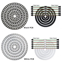 Anneau lumineux à pixels RGB WS2812B 5050 SMD, 120 LED/m, USB, flexible, à intensité variable, contrôle intelligent par application et maison connectée, IP33, 6000K/2700K, 5V, plastique