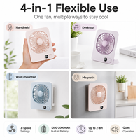 Ventilateur de bureau magnétique compact et portable, disponible en 3 couleurs, fonctionnement silencieux à faible bruit