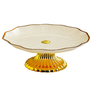 Plateau à fruits de style minimaliste avec incrustations dorées, plateau de présentation haut de gamme pour la maison, le salon, la table basse, plateau à collations - Product Image 5