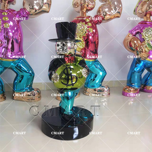 Escultura de Fibra de Vidrio Personalizada de 90 cm con Personaje de Pato de Dibujos Animados, Estilo Pop Art, <span class=keywords><strong>Alec</strong></span> con Perro Globo - Product Image 4