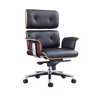 Meubles modernes en noyer Chaises de bureau ergonomiques en cuir luxueuses et pivotantes pour ordinateur de bureau