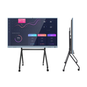 จอแสดงผลถ่ายทอดสดสำนักงานขนาด 75 นิ้ว กระดานไวท์บอร์ดแบบโต้ตอบ LCD พร้อมกล้องในตัว แท็บเล็ตสำหรับการฝึกอบรมมัลติมีเดีย การประชุมทางวิดีโอ - Product Image 1