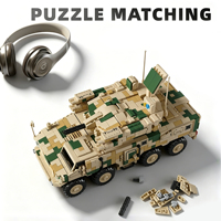 Véhicule de défense aérienne chinois 625E avec canon et missile intégrés, jouet de construction, modèle de blocs de construction DIY en plastique ABS, éducatif