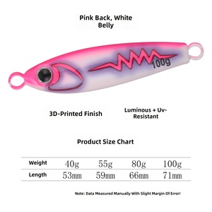 Leurres en fer pour la pêche en eau salée, jigs UV-Glow pour la pêche en bateau, appâts artificiels durs pour le maquereau espagnol, 40g 55g 80g 100g - Product Image 4