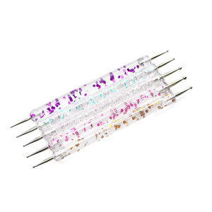 Lot de 5 stylos à double embout pour nail art, avec pointe liquide pailletée, outils de pression pour la manucure et la décoration des ongles - Product Image 3