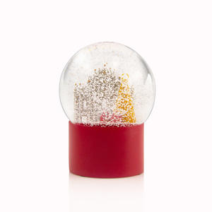 Ciondolo personalizzato in resina natalizia Snowglobe acqua placcato in oro con artigianato architettonico - Product Image 5