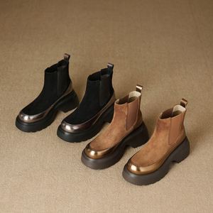 <span class=keywords><strong>Botines</strong></span> Vintage Cialisa <span class=keywords><strong>para</strong></span> <span class=keywords><strong>Mujer</strong></span>, Otoño Invierno 2025, Zapatos de Moda con Parches, Punta Redonda, Tacones Gruesos y Altos, <span class=keywords><strong>Botines</strong></span> Cortos <span class=keywords><strong>para</strong></span> <span class=keywords><strong>Mujer</strong></span>, Nuevo - Product Image 4