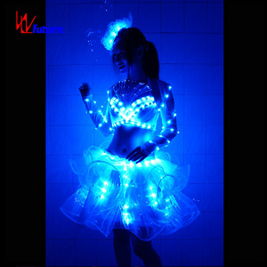 Ensemble de <span class=keywords><strong>jupe</strong></span> <span class=keywords><strong>tutu</strong></span> néon lumineuse LED pour femmes, parfait pour les boîtes de nuit, les soirées rave, les spectacles sur scène, les carnavals et les festivals EDM - Product Image 3