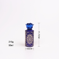 Botol Parfum Silinder Cap Emas Kustom Kosmetik Kaca 50ML dengan Tutup Bunga