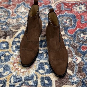 Bottes Chelsea pour hommes, été, printemps, fabrication artisanale, style britannique rétro, lacets, bout pointu, antidérapantes, respirantes, style gentleman - Product Image 6