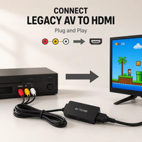 Convertisseur RCA mâle vers HDMI 1080P, adaptateur AV composite vers HD, prend en charge PAL/NTSC pour VCR/VHS/Xbox/PS1/STB
