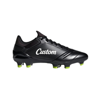 Chaussures de football à crampons pour équipes de club, noires, crampons FG, fournisseur de chaussures de football, petites commandes acceptées