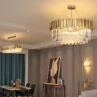 Lustres modernes en fer et cristal noir, réglables en hauteur, grand luminaire suspendu à incandescence pour la maison, le bureau et l'art