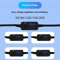 Kabel Adaptor USB-C DC Pengisian Cepat Tipe-C PD Kabel Daya dengan Tegangan Output yang Dapat Disesuaikan 5V 9V 12V 15V 20V