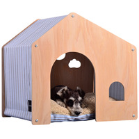 Stijlvolle ecologische houten hondenhok voor grote honden met geïsoleerd ontwerp, draagbaar dierenbed voor katten en kleine dieren