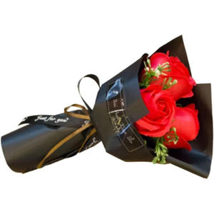 Cadeau pour la fête des mères et la Saint-Valentin, bouquet de roses en savon carnation dans un coffret cadeau, 3 bouquets pour Noël, les occasions de remise de diplômes - Product Image 1