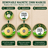 Marqueur de position de balle de golf magnétique avec motif émaillé créatif pour cadeau de parcours de golf et fournitures événementielles