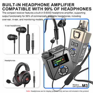 TNH M3 5.8GHz professionale <span class=keywords><strong>in</strong></span> orecchio Monitor portatile Wireless nel sistema di Monitor dell'orecchio per studi prove di banda dal vivo esibizioni - Product Image 3