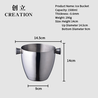 Création directe usine personnalisé Oem acier inoxydable 1,6 l accessoires de Bar bouteille de bière de mariage Service mural seau à vin de glace