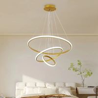 Vente Chaude Lustre Anneau Suspendu LED en Acrylique Décoratif Style Moderne pour Villa et Maison