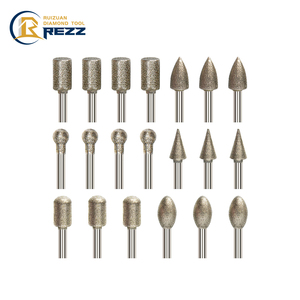 Fraise de meulage Sculpture sur <span class=keywords><strong>bois</strong></span> Tête de meulage Outil rotatif Mèches de meulage diamantées Mèches de ponçage diamantées pour outil rotatif <span class=keywords><strong>Dremel</strong></span> - Product Image 1