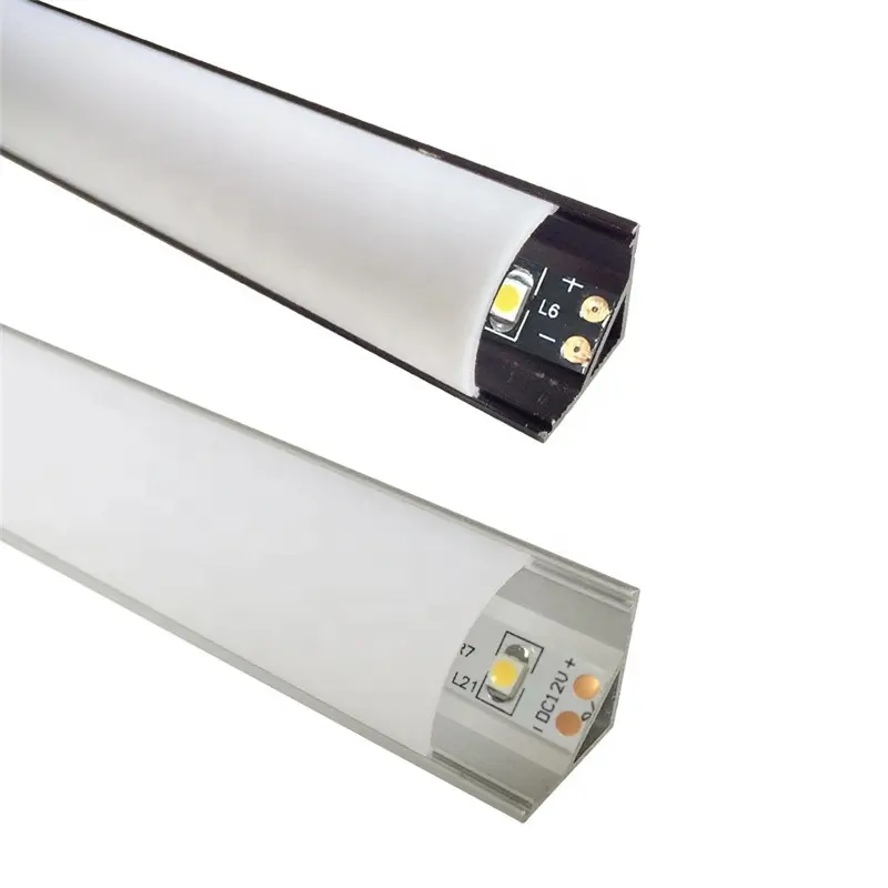 1m 2m 3m schwarze PC-Abdeckung 12mm Breite V-förmiger Kanal Aluminium-LED-Profil leuchte für LED-Streifen