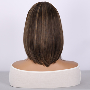 วิกผมบ๊อบสั้นตรงแบบไล่สีน้ำตาลอ่อน ทนความร้อน สำหรับสุภาพสตรี-SM7253 จากโรงงาน - Product Image 3