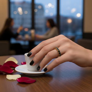 Band <b>Ring</b> Black <b>CZ</b> Stone Turkish Handmade Wholesale 925 Sterling Silver Fine Jewelry for Women 2025 Hot Sale - Product Image 3