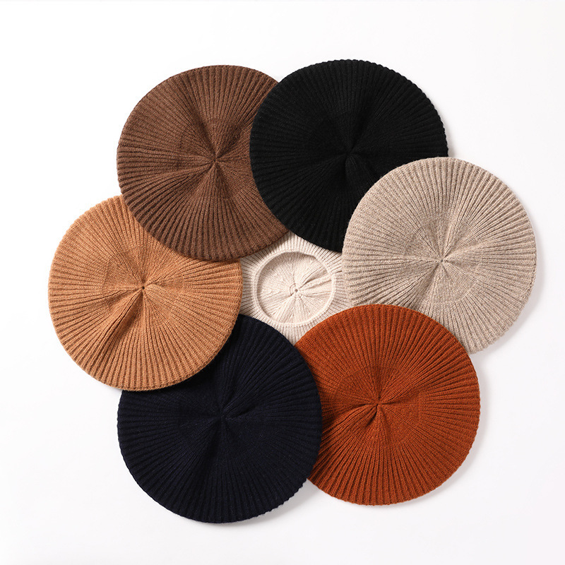 9777 Women\'s Winter Beret & Beanie Cap - Knitted Autumn & Winter Hat - French Yirtree Womens Winter Beret Hat Knitted Beanie Cap Autumn  main image 3
