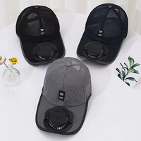 Chapeau Éventail d'Extérieur Large Bord Casquette de Baseball Pare-Soleil Homme pour Camping Sport, Chapeau Rafraîchissant, Chapeaux Éventail Alimenté Solaire et Rechargeable USB