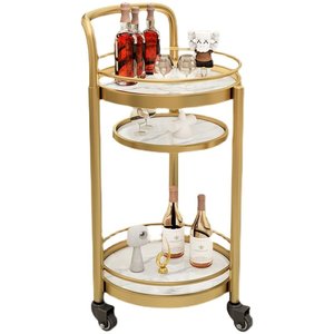 Chariot à nourriture à 4 roues en métal durable <span class=keywords><strong>de</strong></span> style nordique avec rangement pour restaurant, dessert, collation, boisson, gâteau, vin, thé, livraison - Product Image 6