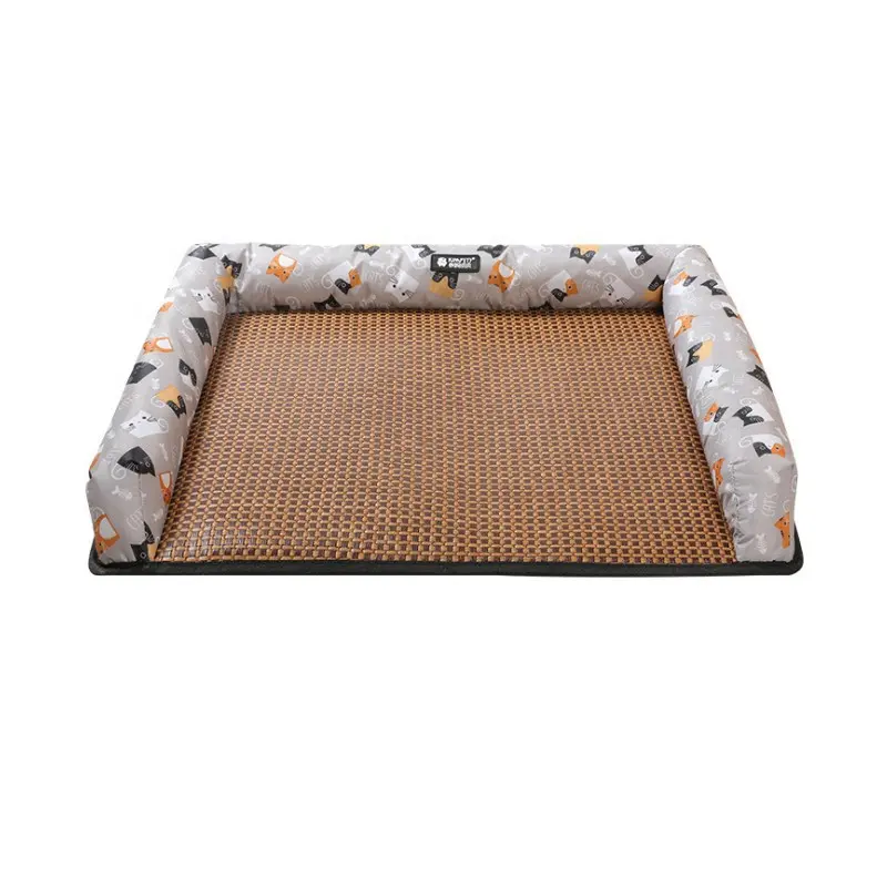 Alfombrilla tejida para cama de mascotas, bolsa de perrera con borde, perrera para perros grandes, para todas las estaciones, primavera y verano, nueva